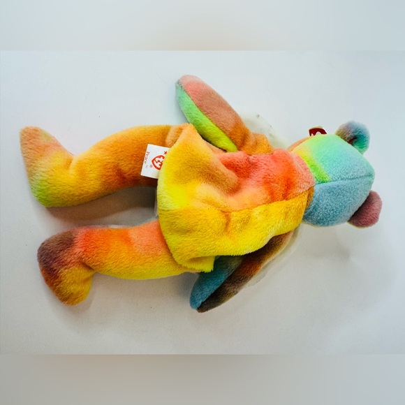 ☮️ Ty Beanie Baby “Peace” Bear Multicolor Tie-Dye Plush Vintage Collection 1996 - Picture 5 of 5